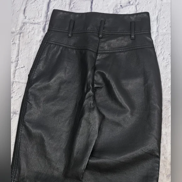 Wilfred Free Women's Faux Leather Pants Black High Waist Size 00 13"" Waist - Picture 10 of 15